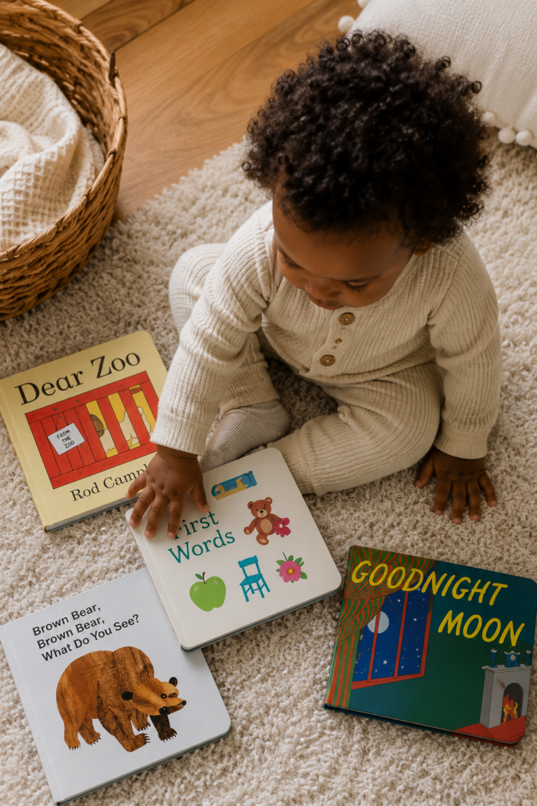 Collection of books that help toddler vocabulary development