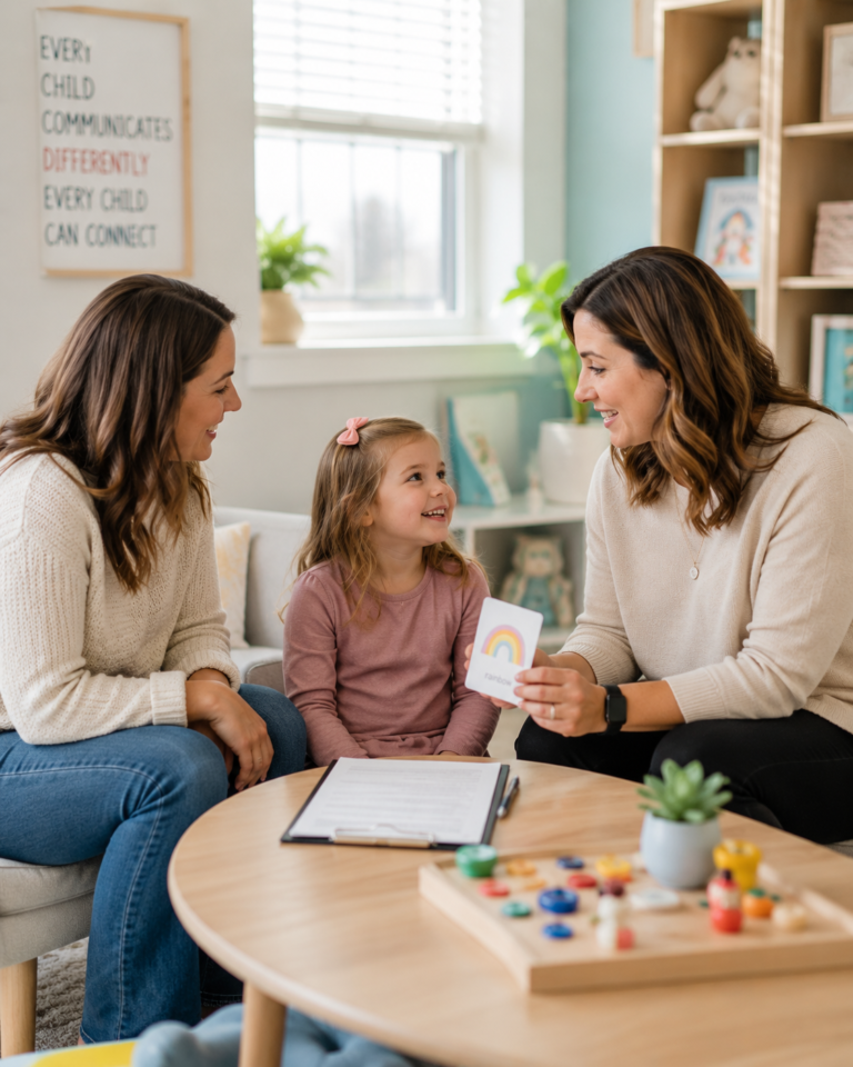 child seeing speech language pathologist
