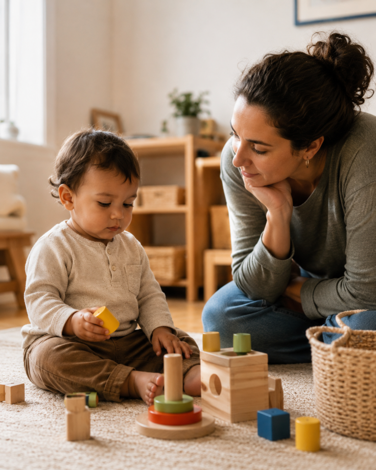 late talking toddler parent watching