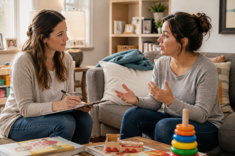 parent discussing child speech concerns