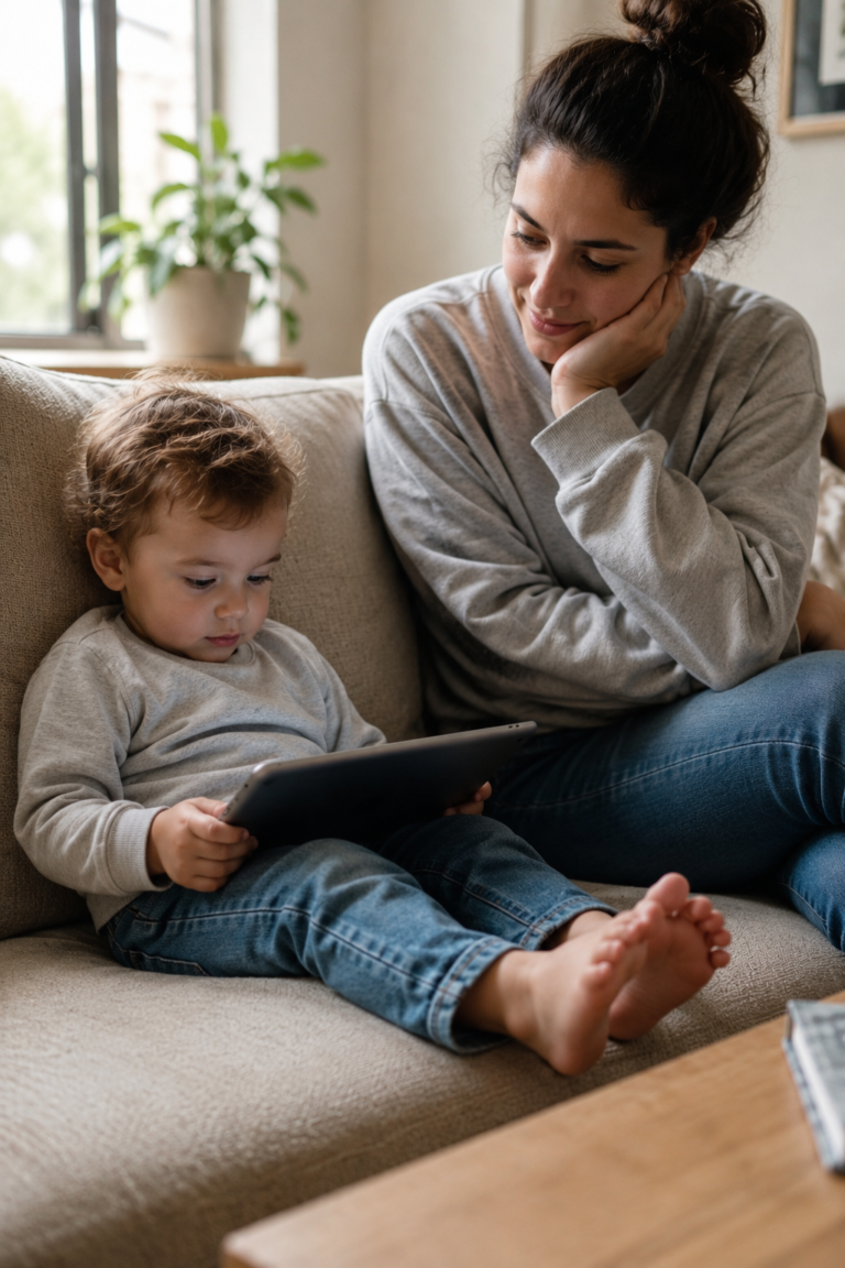 toddler watching screen language development