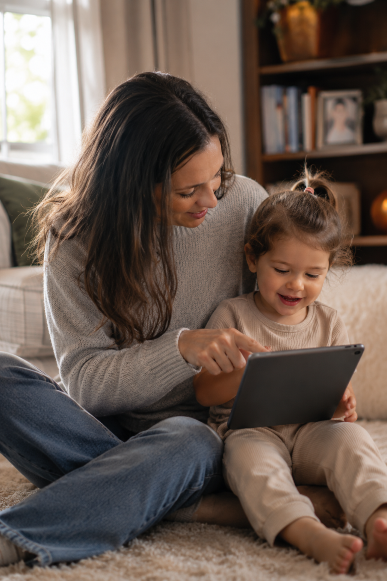 Speech therapy apps for kids used with parent support during play