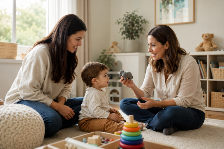 Parent getting guidance about when to worry about toddler speech