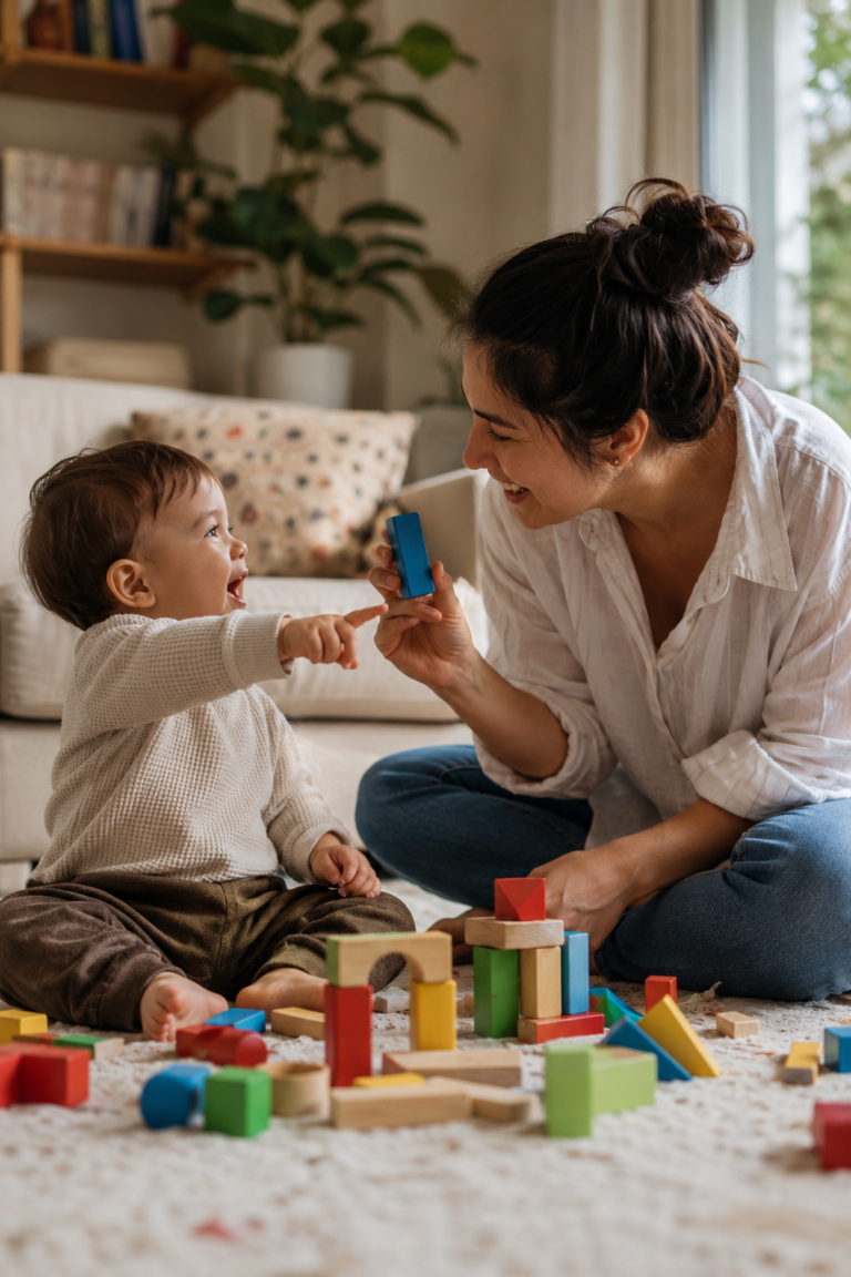 Parent supporting 18 to 24 month speech development through play